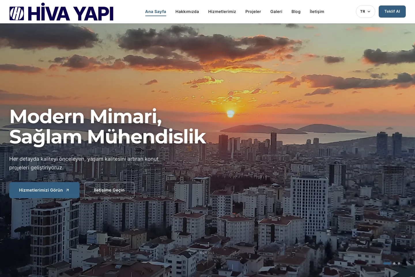 hivayapi.com.tr mimari ve yapı sitesinin gerçek ana sayfası